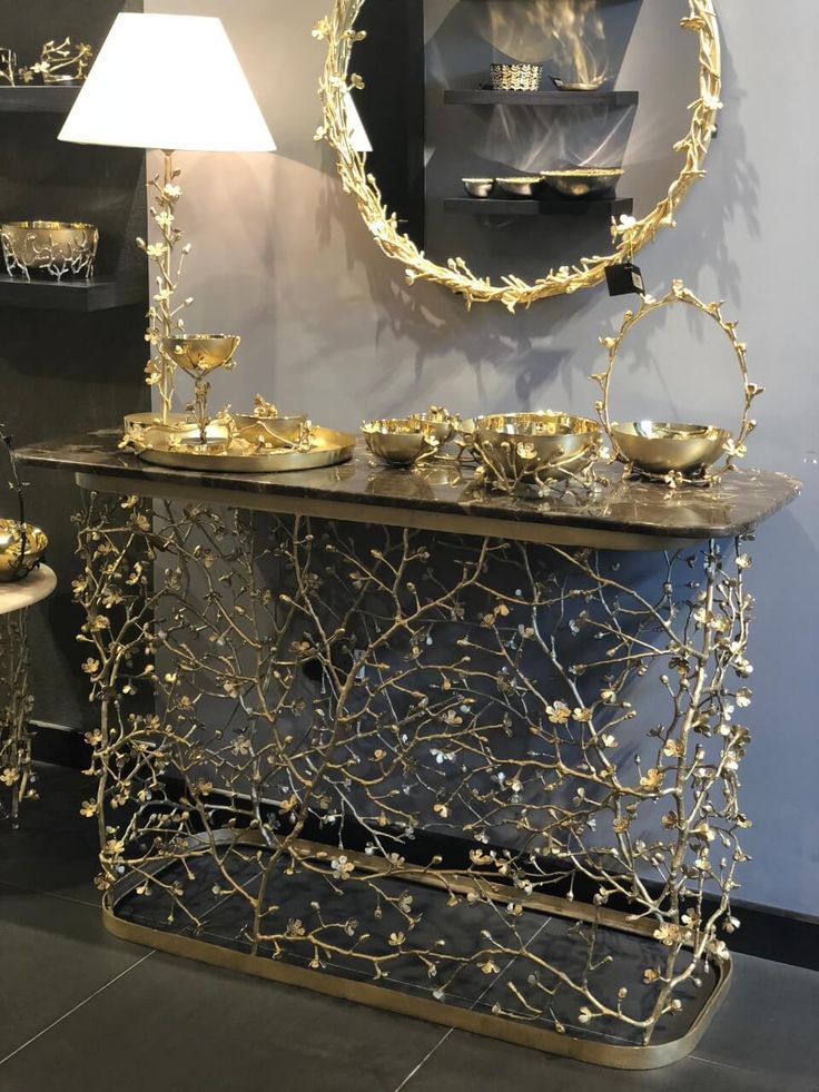 Luxe Gold Consol Table